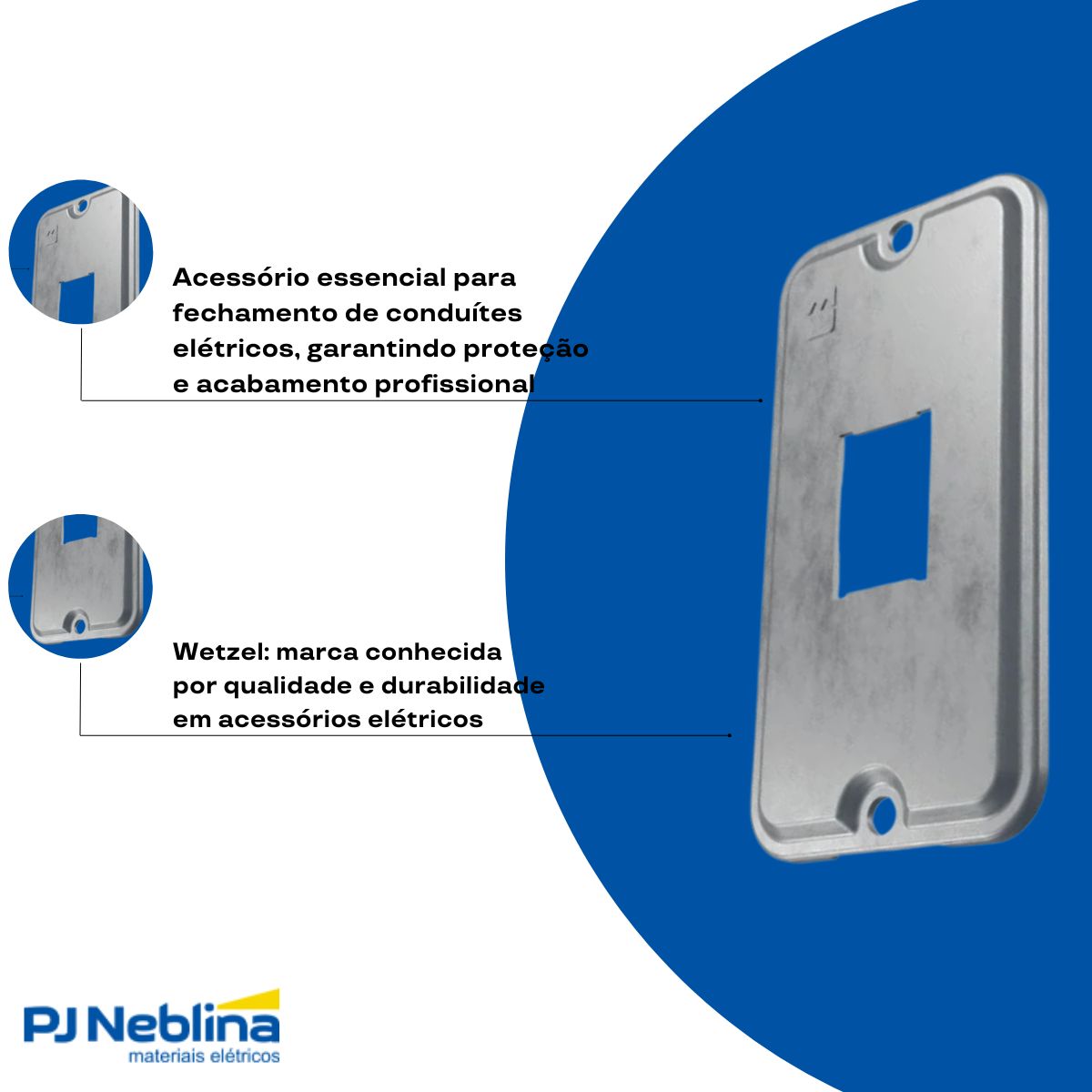 Tampa Condulete 1 Tom Rj11/Rj45 Alumínio 1/2-3/4 S/Pintura S/Vedação - Wetzel