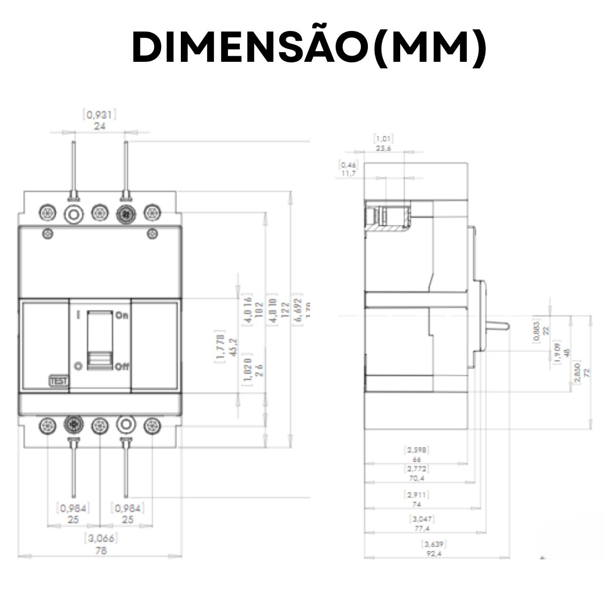Disjuntor Caixa Moldada Tripolar 100A 16Ka 380/415V 50/60Hz -  Weg