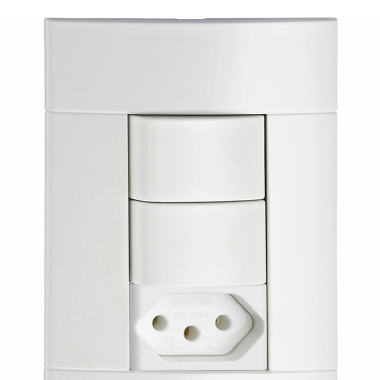 Conjunto 2 Interruptores Simples + 1 Tomada 10A 4X2 Lunare Branco - Schneider Electric