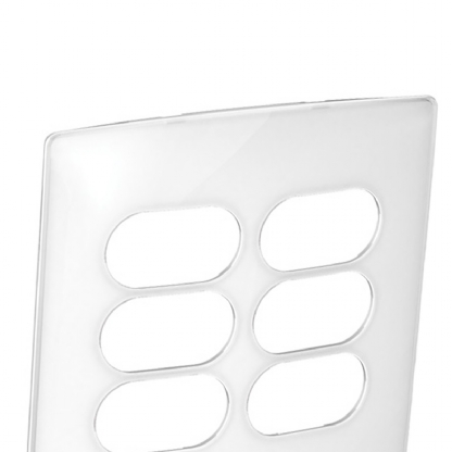 Placa Acabamento 6 Postos 4X4 Nereya Branco Gloss - Pial