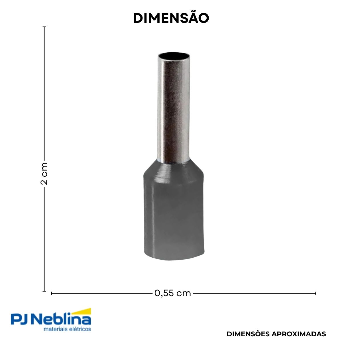 Terminal Tubular (Ilhos) 4,00Mm (12Awg) Pré-Isolado Cinza - Intelli