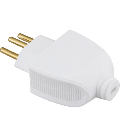 Plug Macho 10A 250V Branco Axial - Blux