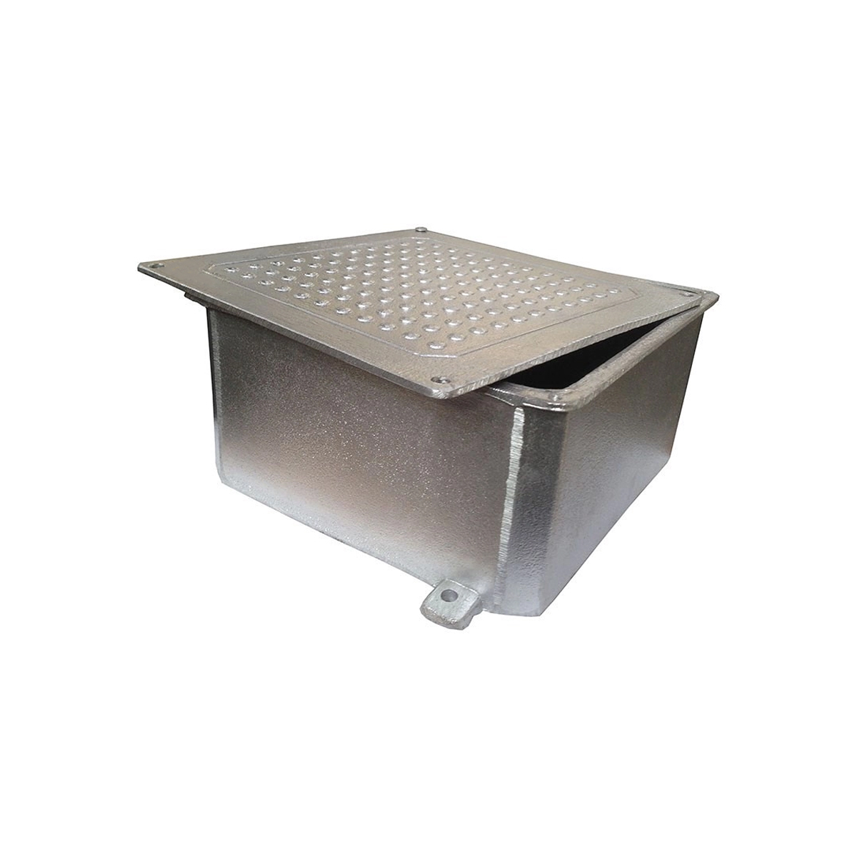 Caixa Passagem Piso Alumínio 200x200x100Mm Tampa Reversível Cinza Cps20 - Stampac