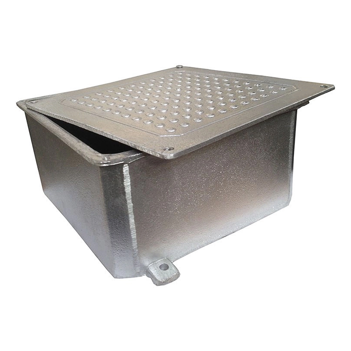 Caixa Passagem Piso Alumínio 200x200x100Mm Tampa Reversível Cinza Cps20 - Stampac