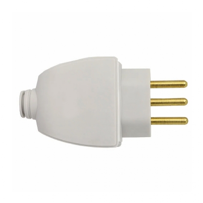 Plug Macho 20A 250V Cinza Axial - Blux