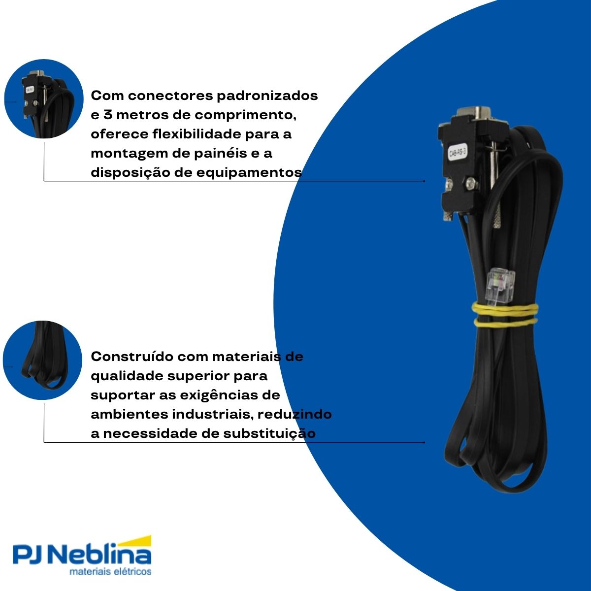 Cabo Conexão Modulo Ihm Remota Db9/Rj11 Femea 3Mt - Weg