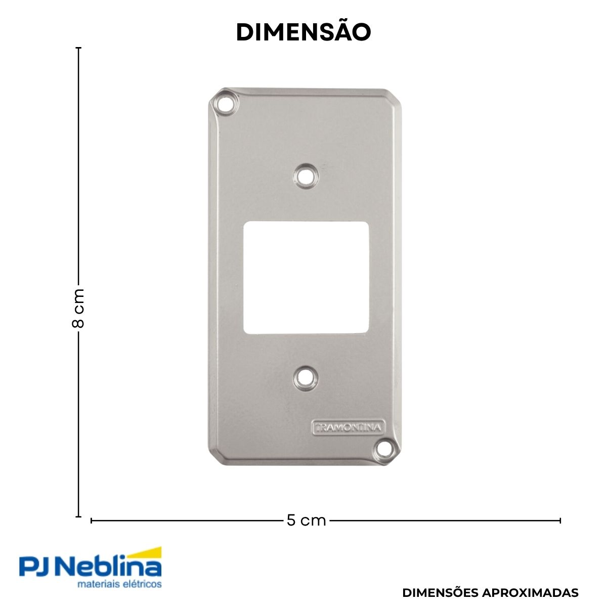 Tampa Condulete 2 Postos Juntos Alumínio 1Pol C/Pintura Cz S/Vedação - Tramontina