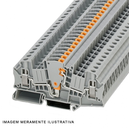 Conector Borne Passagem Seccionador 2 Conexões 6,00mm 500V Cinza UTME 6 - Phoenix