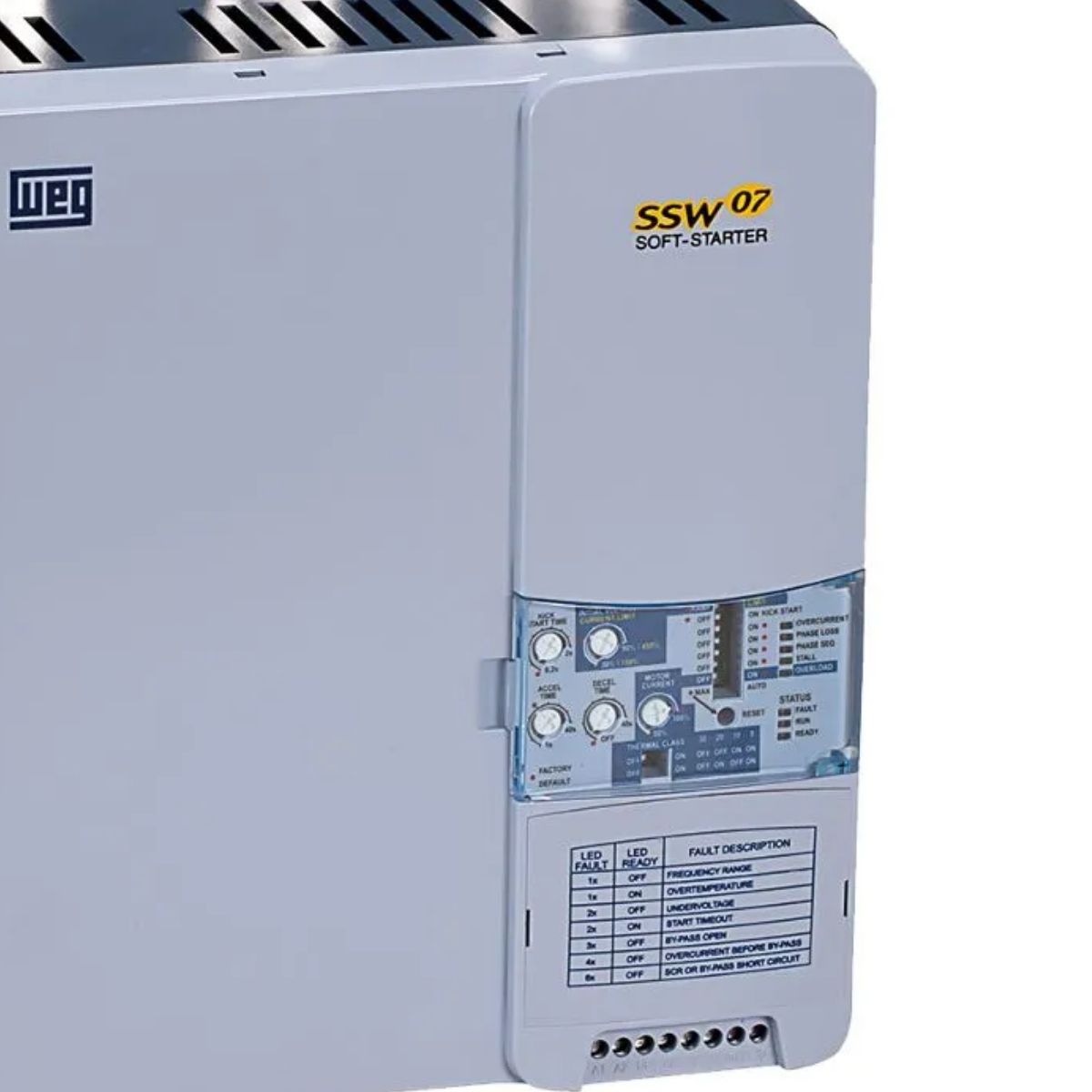 Chave Partida Softstarter Trifásico 130A 220-575V 55Kw Ip00 - Weg