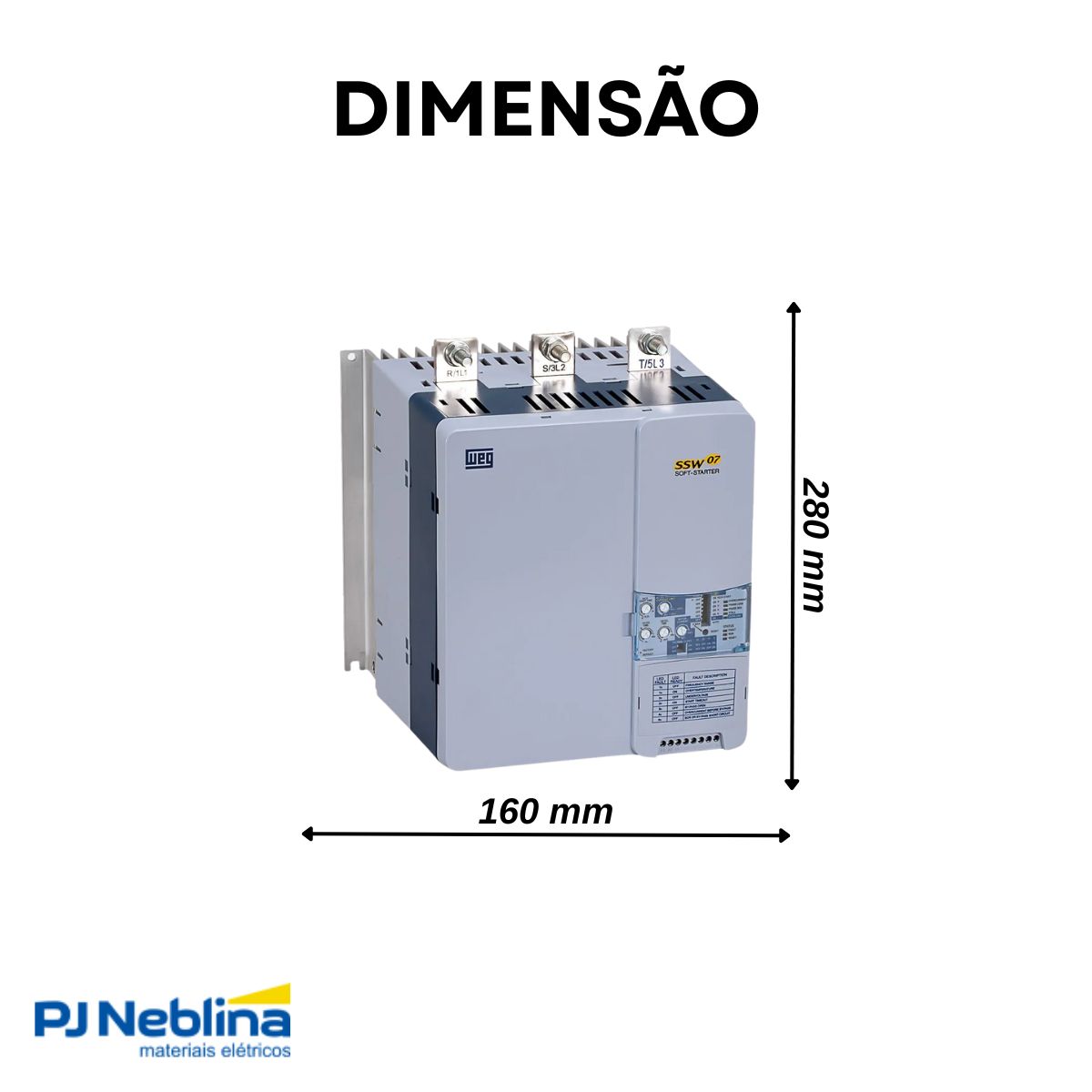 Chave Partida Softstarter Trifásico 130A 220-575V 55Kw Ip00 - Weg