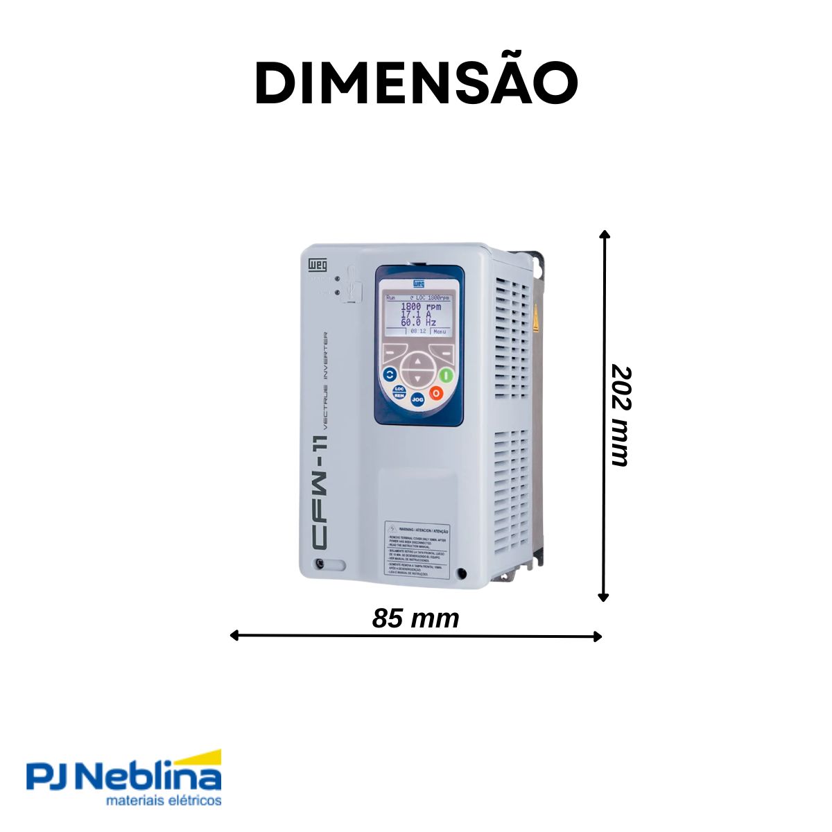 Inversor Frequência Trifásico 200-240V 50/60Hz 20A 5,5Kw- Weg