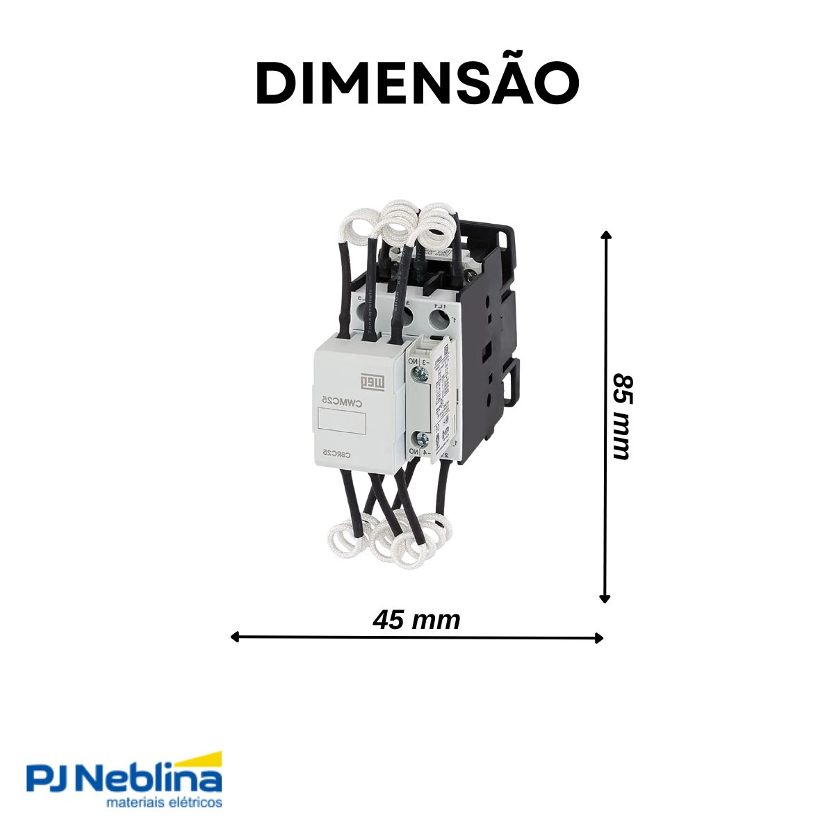 Contator Manobra Capacitor Tripolar 190-220V 50/60Hz 1Na 20Kvar/380-415V 55G - Weg