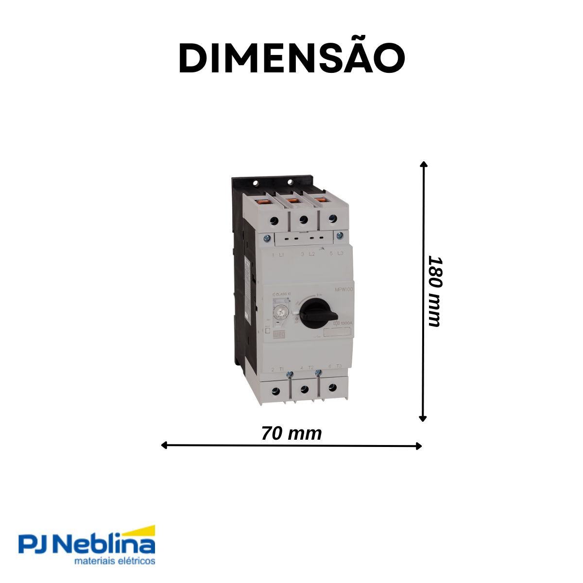 Disjuntor Motor Tripolar 90A 70-90A 60Cv 380/415V 50Ka 380/440V 50/60Hz - Weg