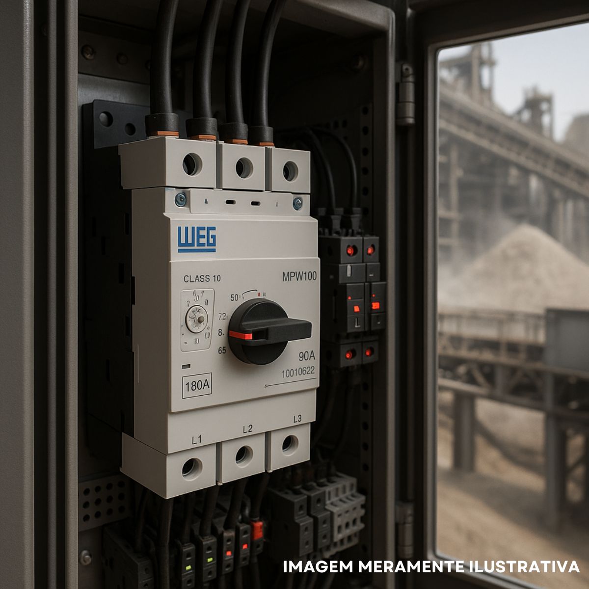 Disjuntor Motor Tripolar 90A 70-90A 60Cv 380/415V 50Ka 380/440V 50/60Hz - Weg