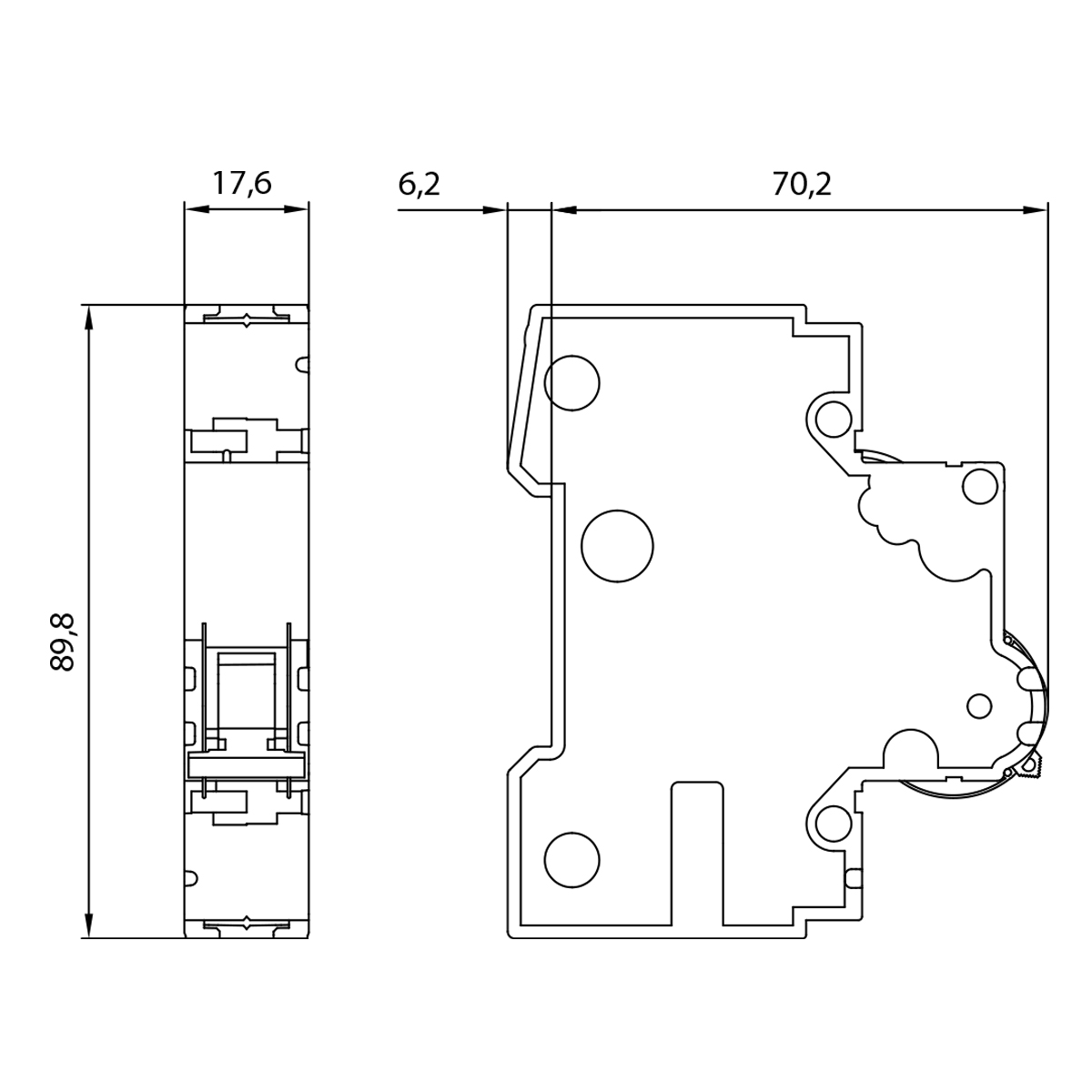 Disjuntor Mini Din Unipolar 16A Termomagnético Curva C 15Ka 230/400V 5SY61167 Siemens