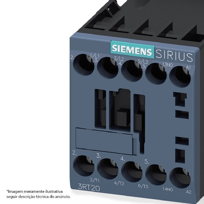 Contator Potência Tripolar 16A 220V 1Na 50/60Hz 3RT20181AN21 - Siemens