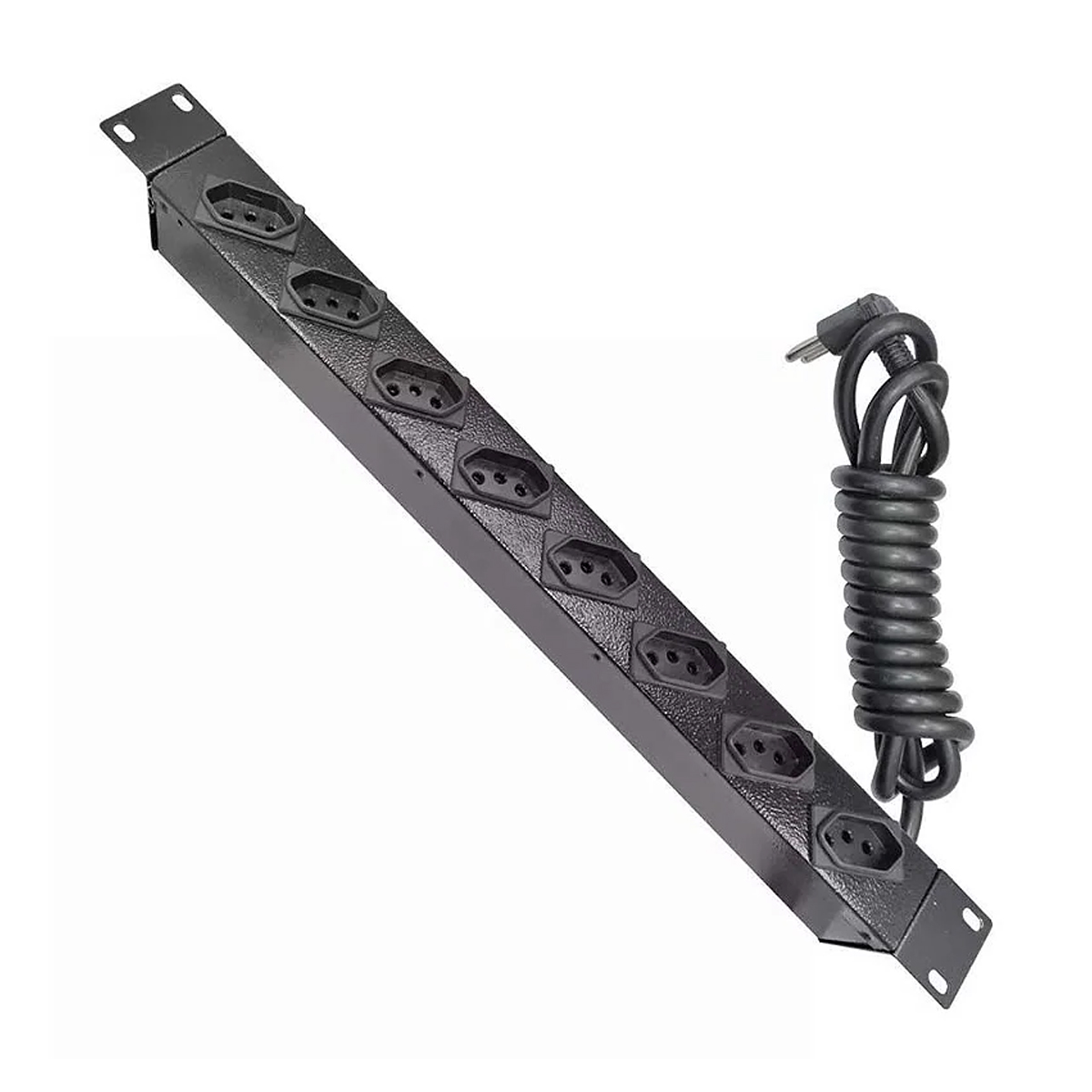 Calha Tomadas Preto 19 Polegadas 8 Tomadas 20A 250V - Wj Moreira