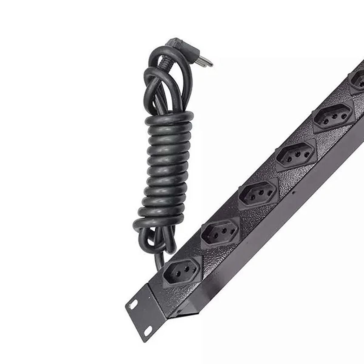 Calha Tomadas Preto 19 Polegadas 8 Tomadas 20A 250V - Wj Moreira