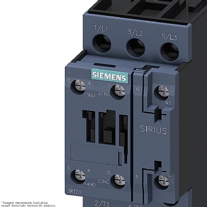 Contator Potência Tripolar 12A 220V 1Na+1Nf 50/60Hz 3RT20241AN20 - Siemens
