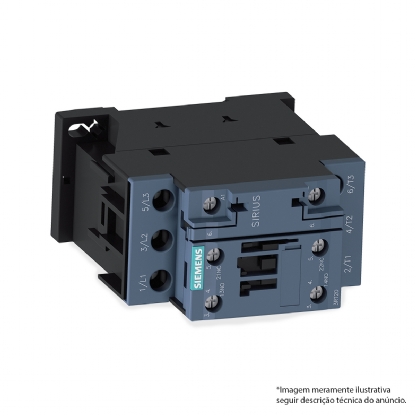 Contator Potência Tripolar 25A 110V 1Na+1Nf 50/60Hz 3RT20261AG20 - Siemens