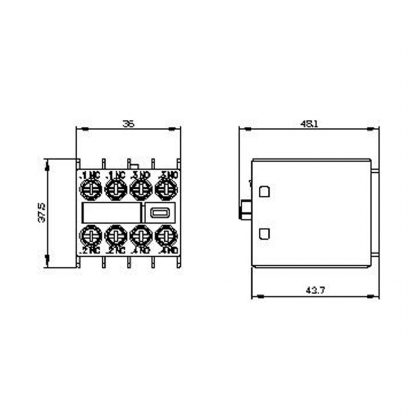 Bloco Contato Auxiliar Para Contator Frontal 2Na+2Nf 3RH29111HA22 - Siemens