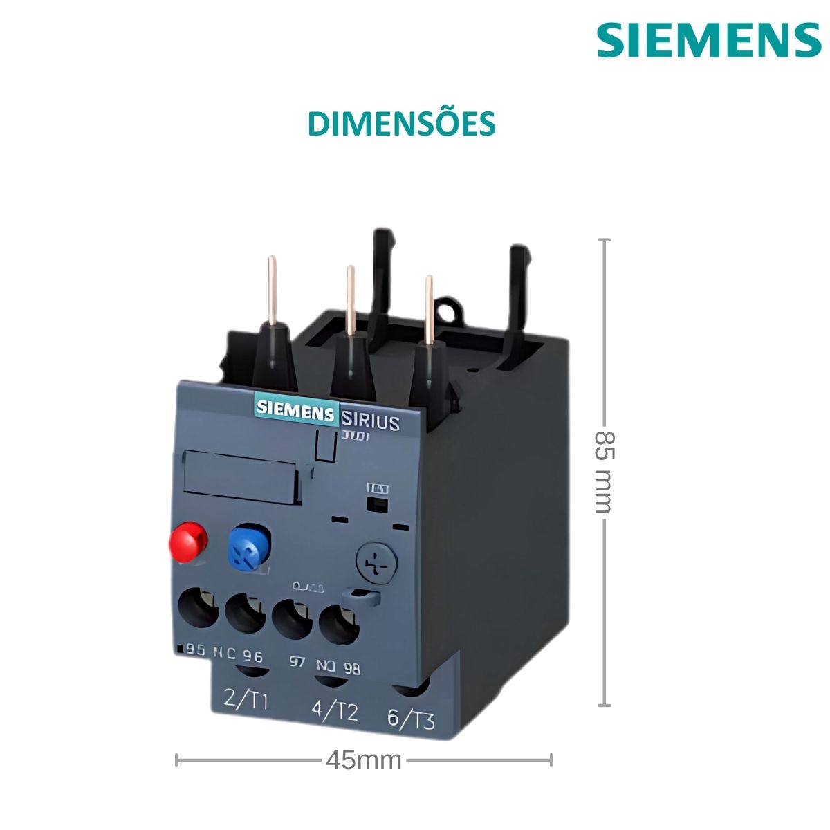 Rele Sobrecarga Térmico 20-25A Classe 10 3RU21264DB0 - Siemens