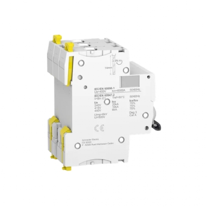 Disjuntor Mini Din Tripolar 63A Curva C 6Ka 230/400V A9F74363BR - Schneider Electric
