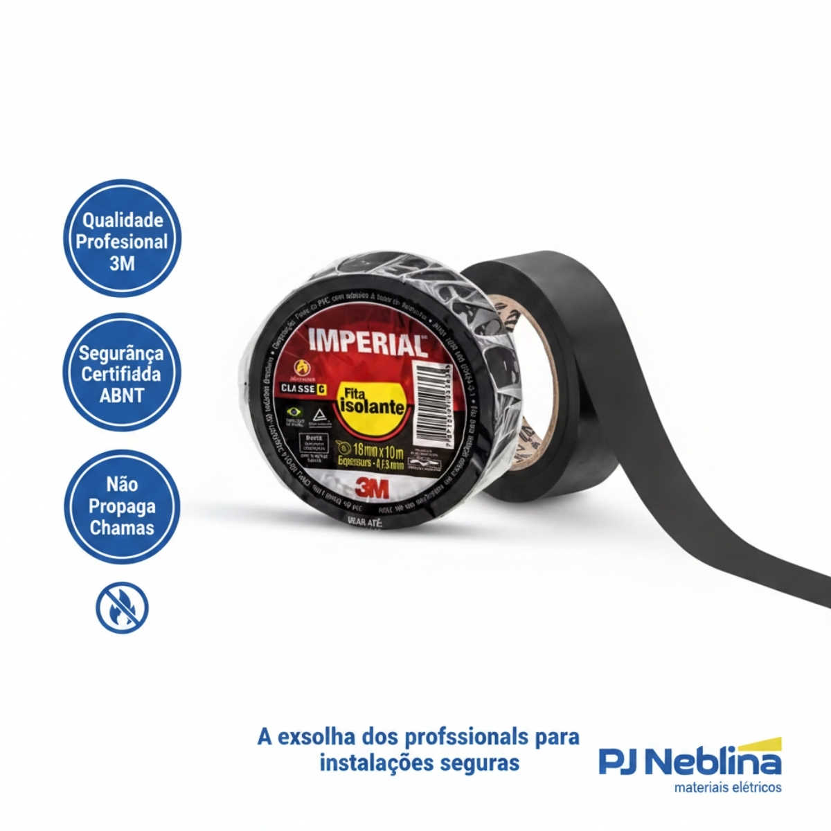 Fita Isolante 18Mmx10M Preto Imperial - 3M do Brasil