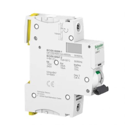 Disjuntor Mini Din Unipolar 16A Curva C 6Ka 230/400V A9F74116BR - Schneider Electric