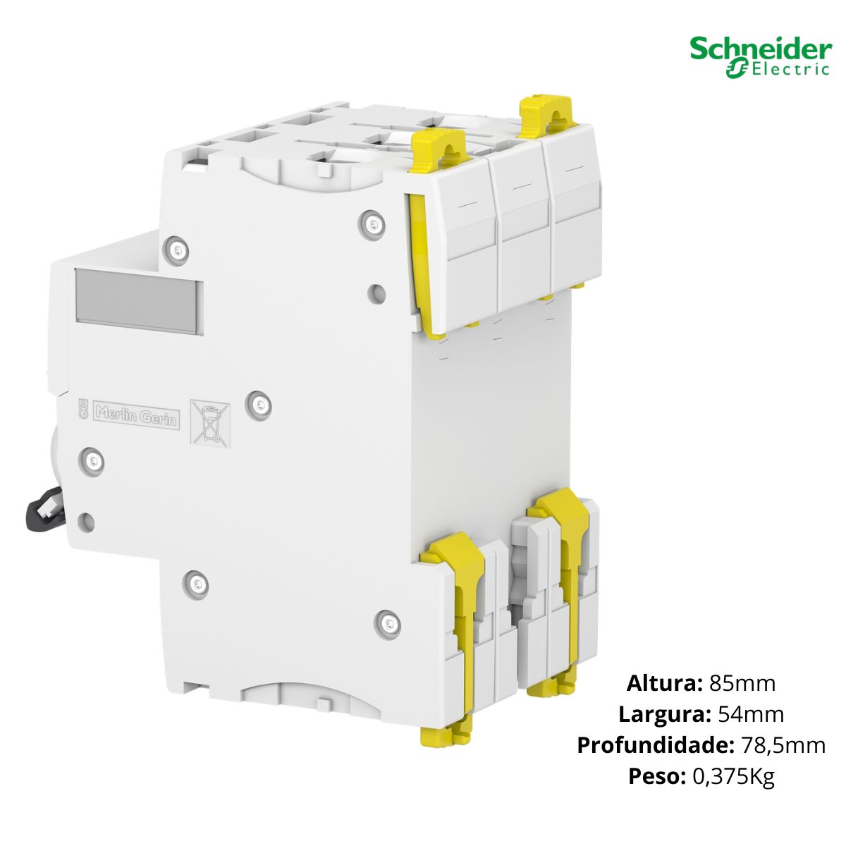 Disjuntor Mini Din Tripolar 16A Curva C 6Ka 230/400V Acti 9 Ic60n - Schneider Electric