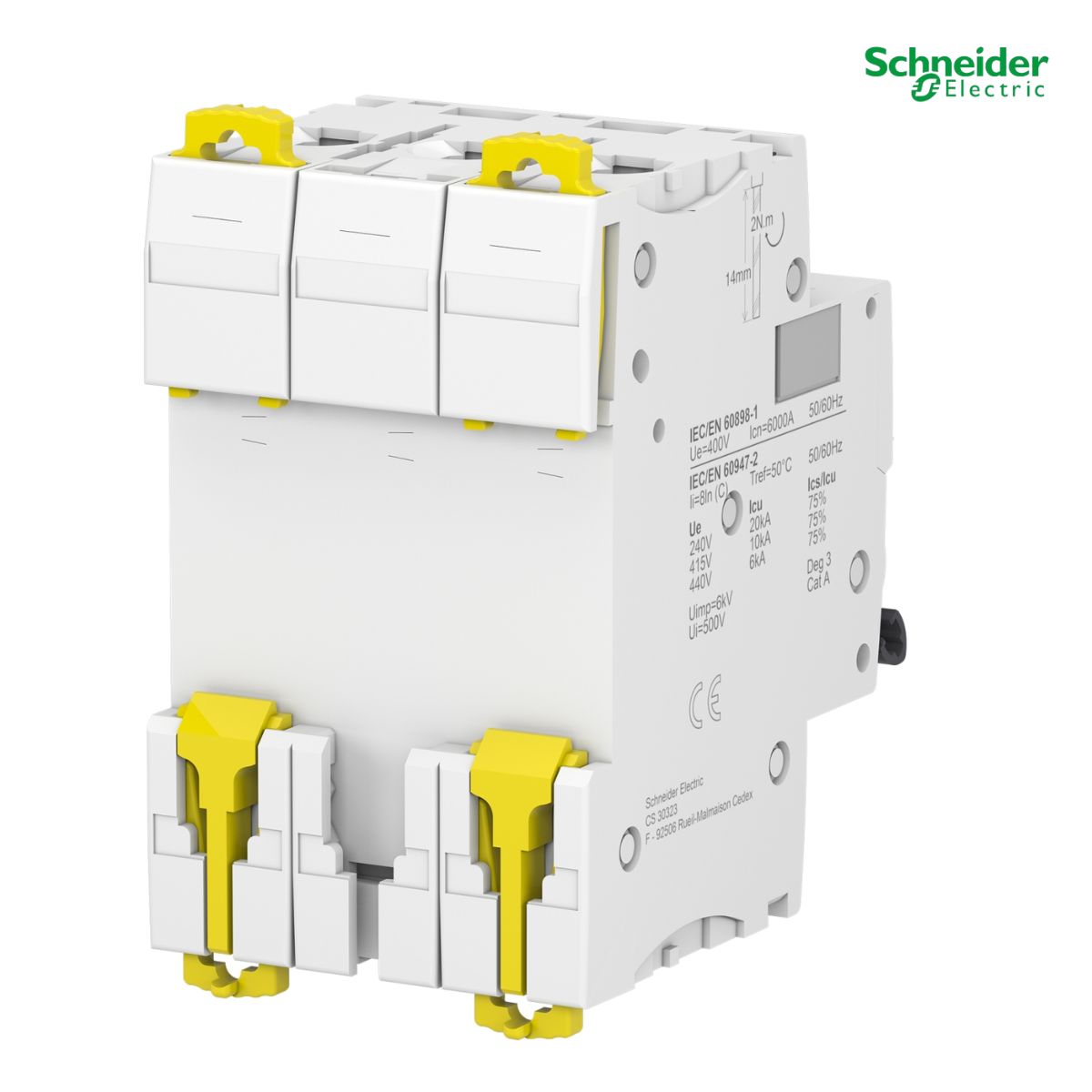 Disjuntor Mini Din Tripolar 16A Curva C 6Ka 230/400V Acti 9 Ic60n - Schneider Electric