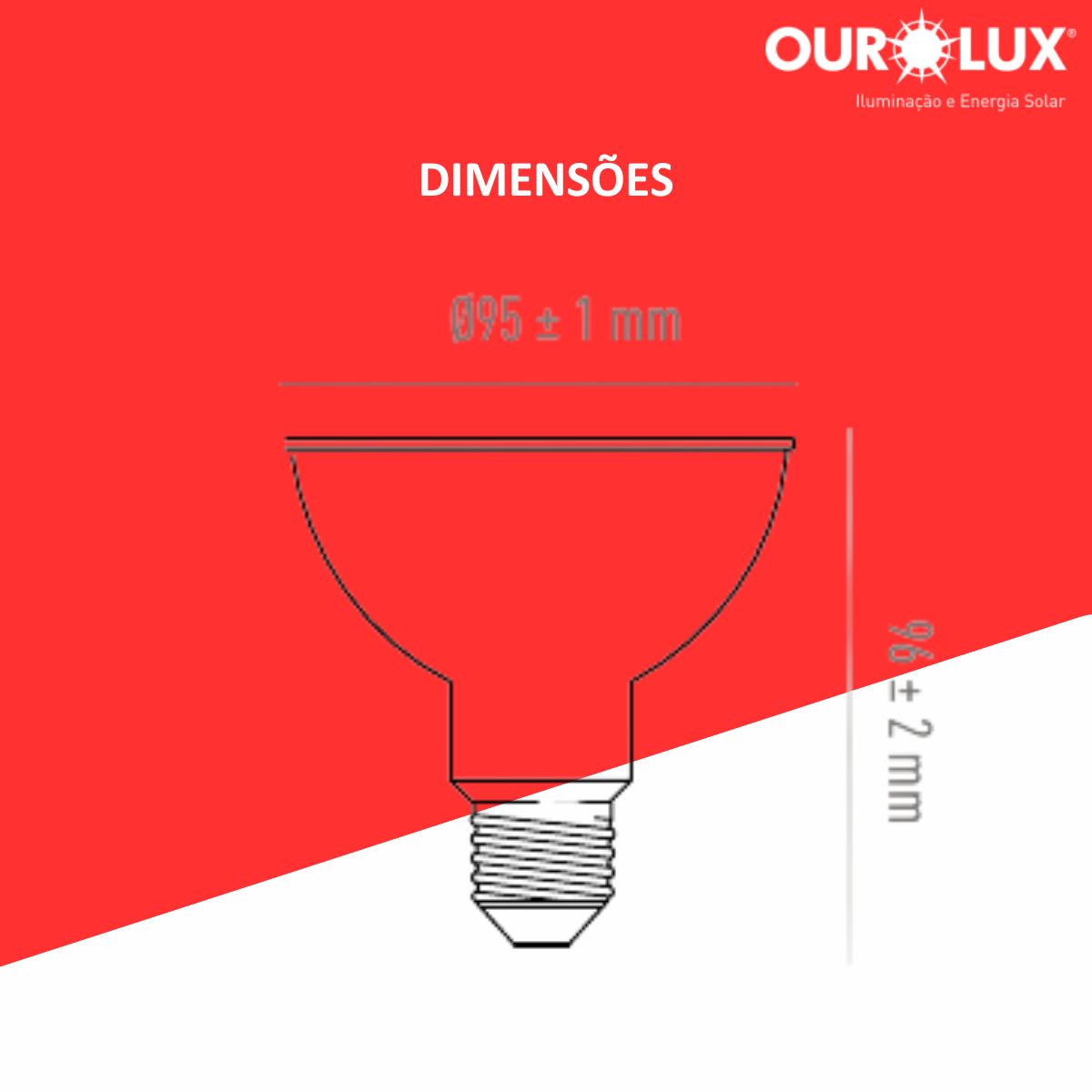 Lâmpada Led Par30 9W Bivolt 3000K Luz Amarela - Ourolux