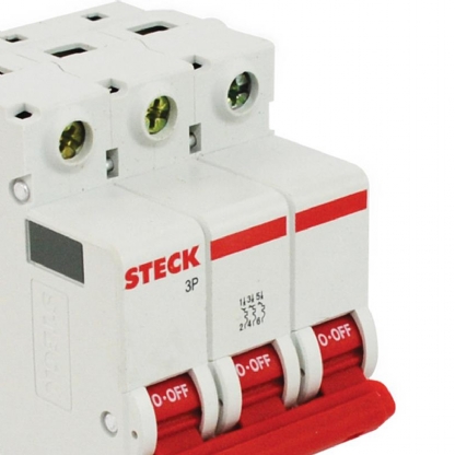 Disjuntor Mini Din Tripolar 25A Curva C 3Ka 230/400V SDD63C25 - Steck