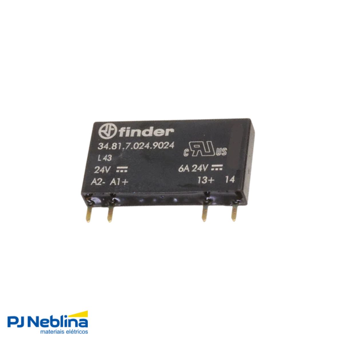 Relé Estado Solido Miniatura Monofásico Entr 24Vcc Saída 24Vcc 6A - Finder