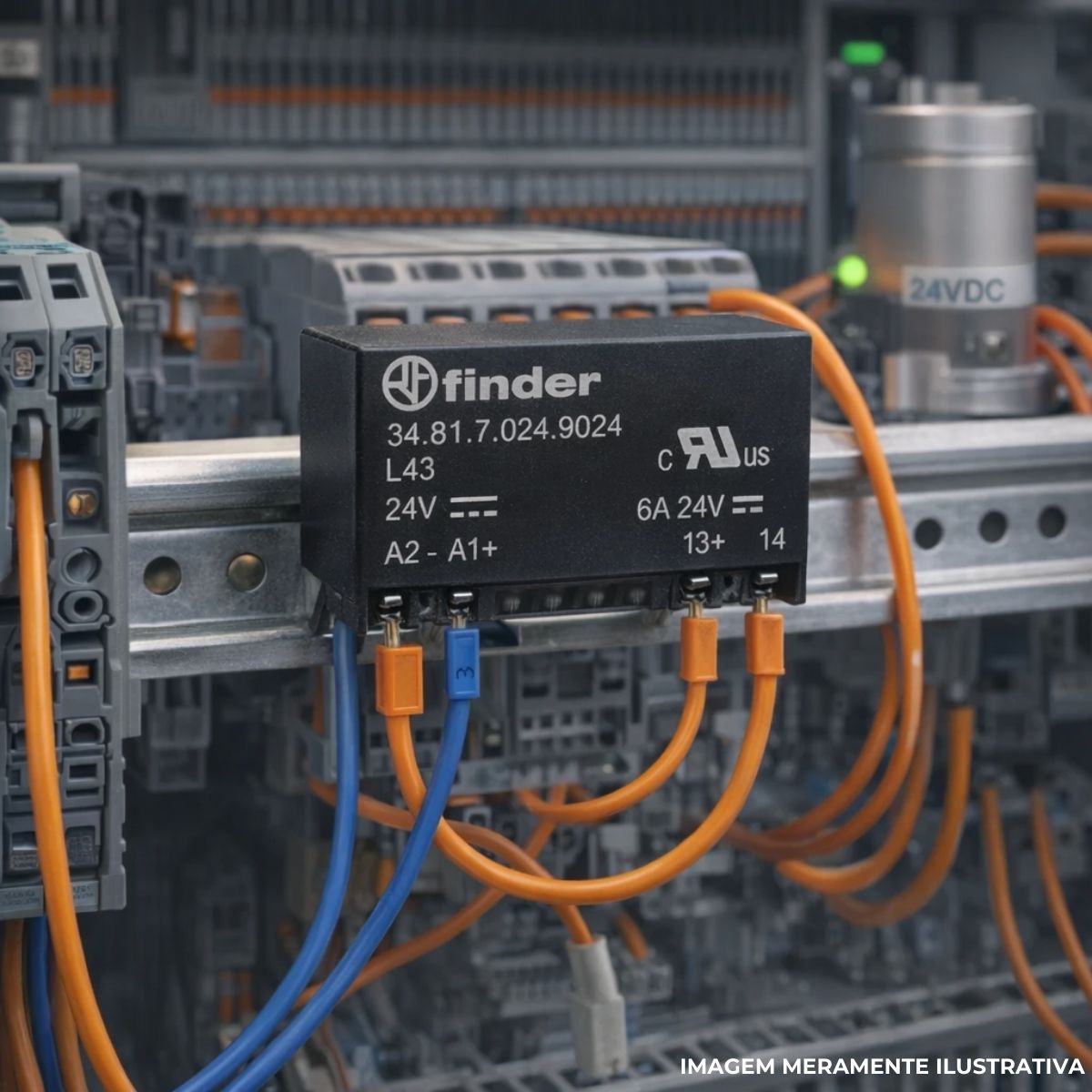 Relé Estado Solido Miniatura Monofásico Entr 24Vcc Saída 24Vcc 6A - Finder