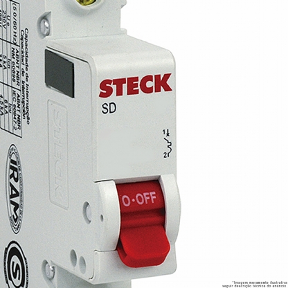 Disjuntor Mini Din Unipolar 16A Curva C 3Ka 230/400V SDD61C16 - Steck