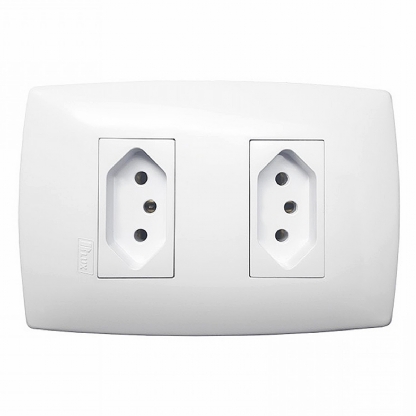 Conjunto 2 Tomada Distanciados 10A 4X2 Home Branco - Blux