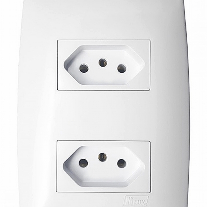 Conjunto 2 Tomada Distanciados 10A 4X2 Home Branco - Blux