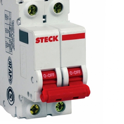 Disjuntor Mini Din Bipolar 16A Curva B 3Ka 230/400V SDD62B16 - Steck