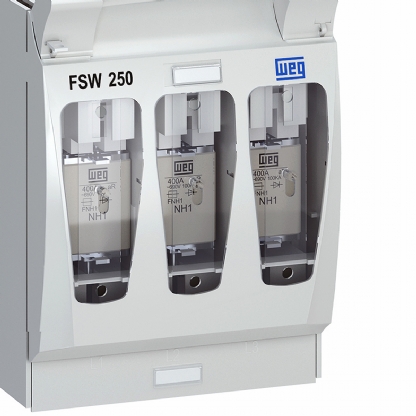 Chave Seccionadora Saca Fusível Sobre Carga 3 Polos 250A Fusível Nh1 Alavanca Branco FSW2503 - WEG