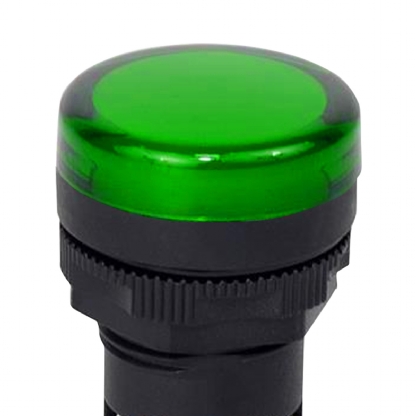 Sinaleiro Monobloco Redondo Plástico Verde 24V Led Ip65 Max Botton 22mm - Steck