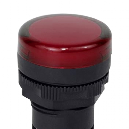 Sinaleiro Monobloco Redondo Plástico Vermelho 24V Led Ip65 Max Botton 22mm - Steck