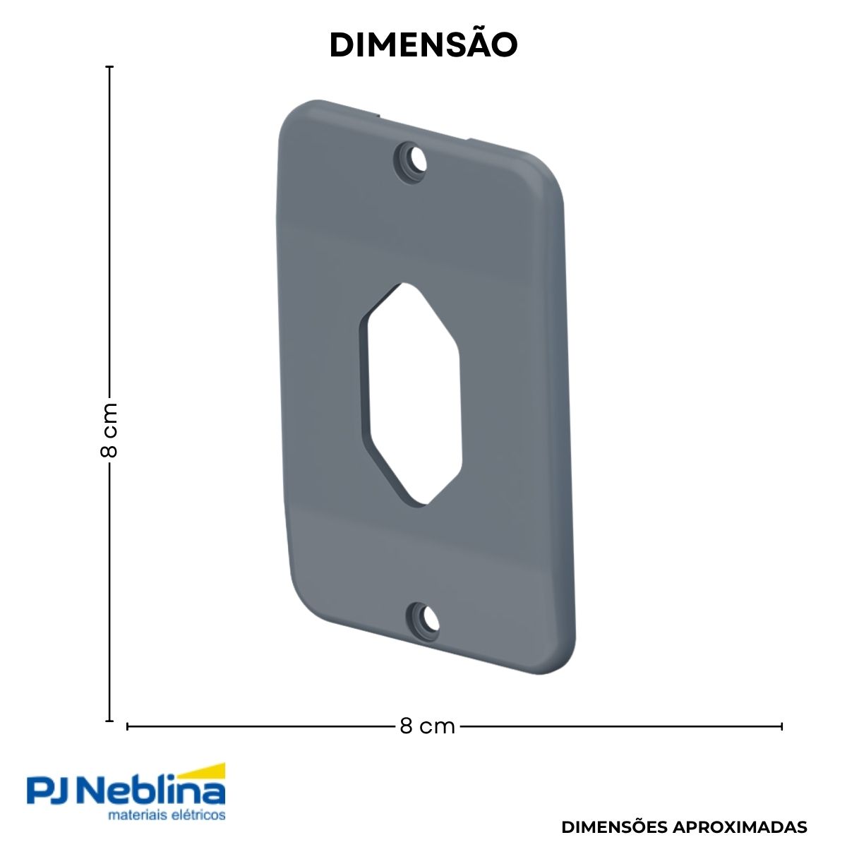 Tampa Condulete 1 Tom Hexagonal Vertical Pvc 1Pol Cz S/Vedação - Tigre