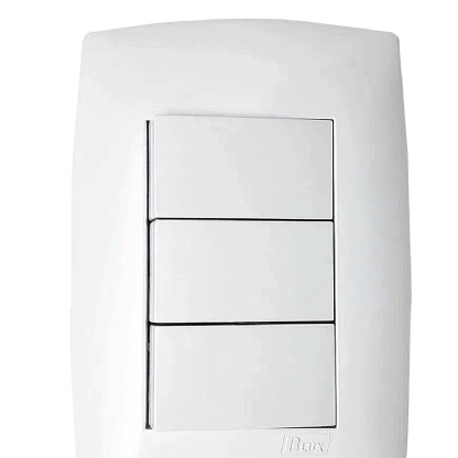 Conjunto 2 Interruptores Simples + 1 Interruptores Paralelo 10A 4X2 Home Branco - Blux