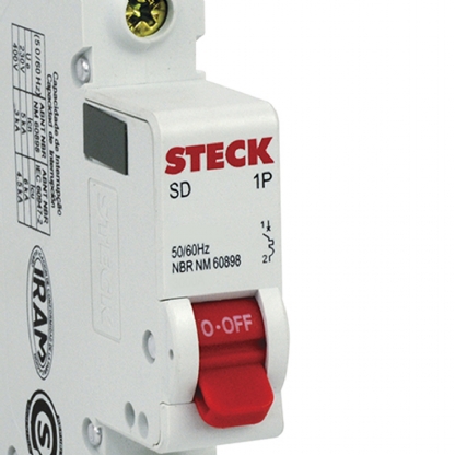 Disjuntor Mini Din Unipolar 6A Curva C 3Ka 230/400V SDD61C06 - Steck