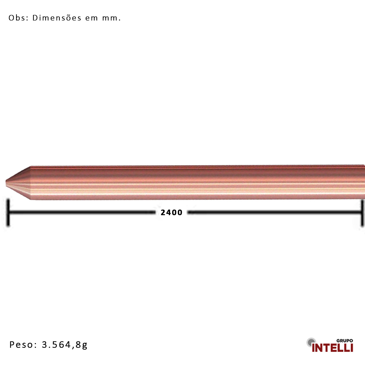 Haste Aterramento Baixa Camada Cobre 3/4 2400Mm 2864 Intelli