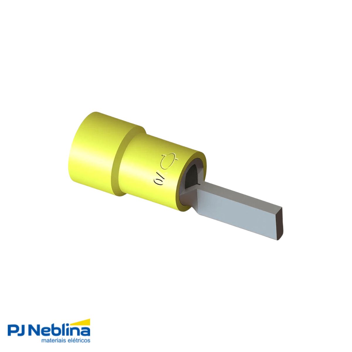 Terminal Pino Tubular 70Mm Pré-Isolado Amarelo - Intelli