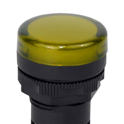 Sinaleiro Monobloco Redondo Plástico Amarela 24V Led Ip65 Max Botton 22mm - Steck