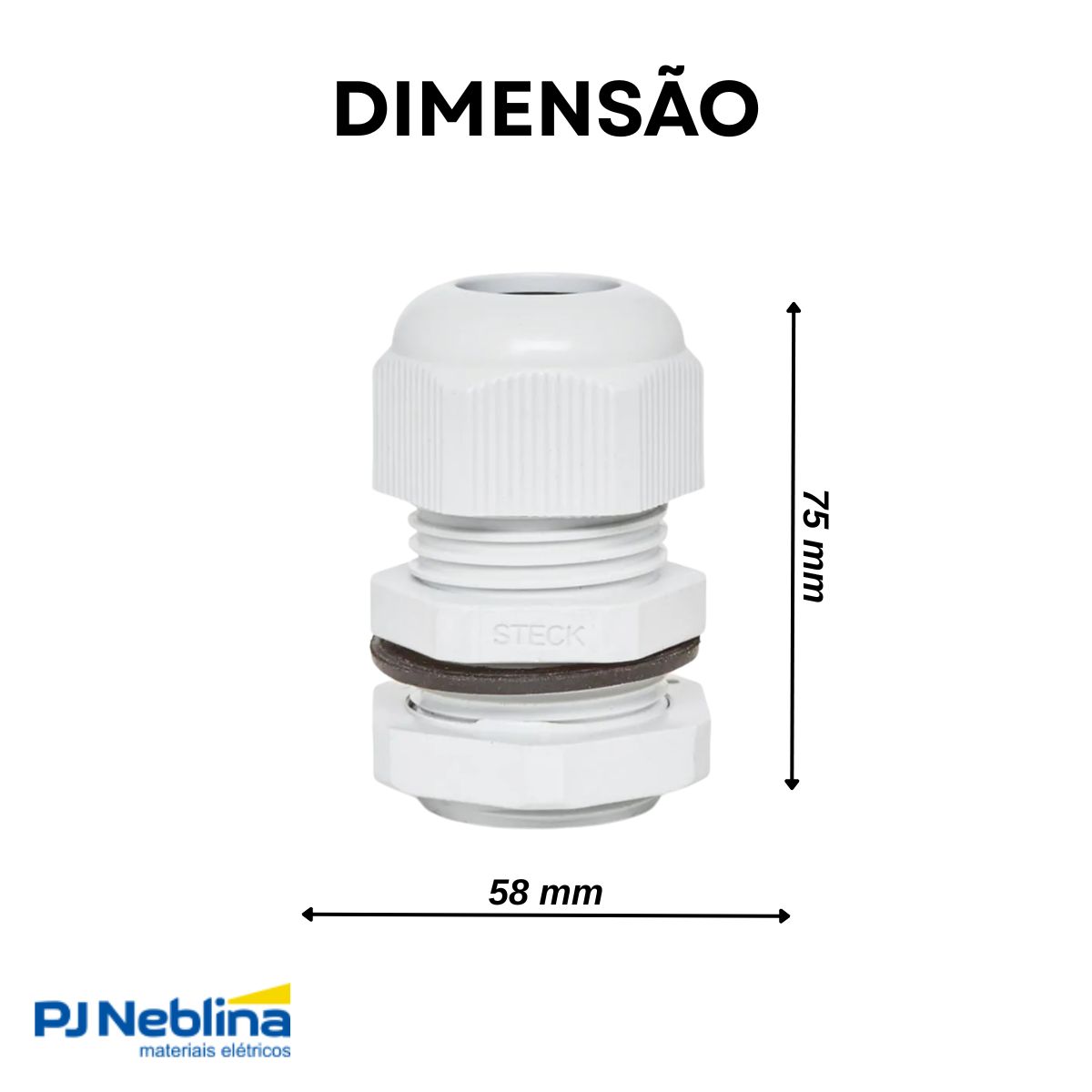 Prensa Cabo Longo Pg36 22-32Mm Pg Nylon Cz Ip67 - Steck