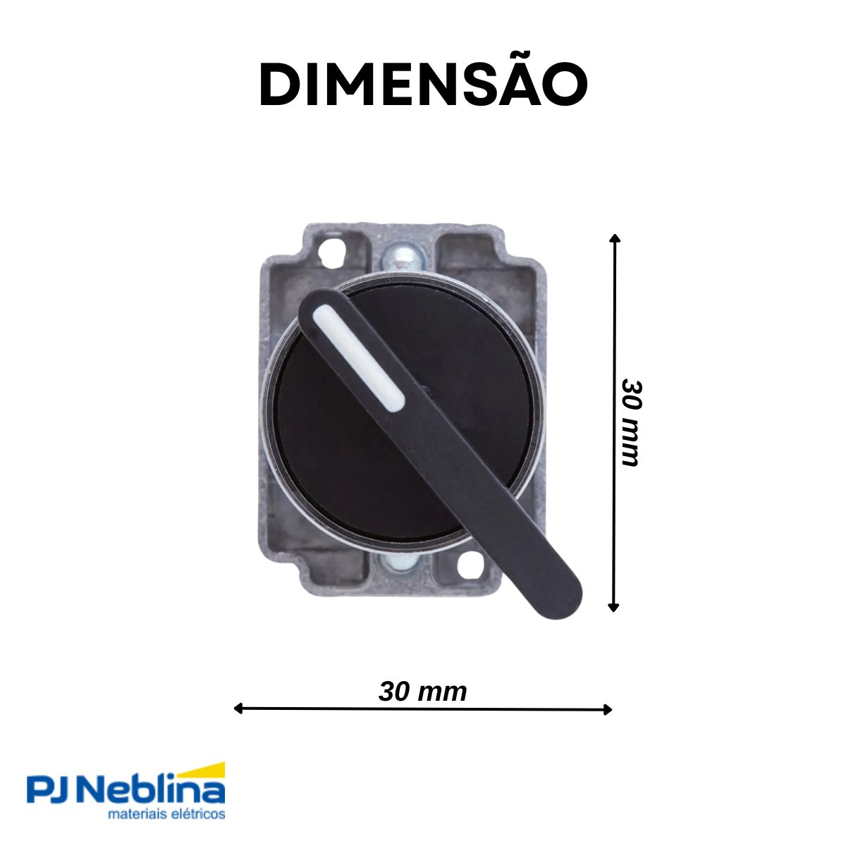 Frontal Comutador Knob Longo 2 Posição Fixa 60G 22,5Mm Metálico Preto - Steck